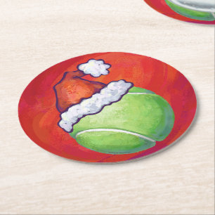 Dessous-de-verre Rond En Papier Bal de tennis Noël