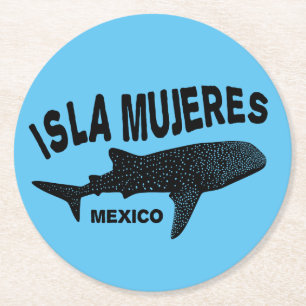 Dessous-de-verre Rond En Papier Baleine Requin Plongée sous-marine   Isla Mujeres