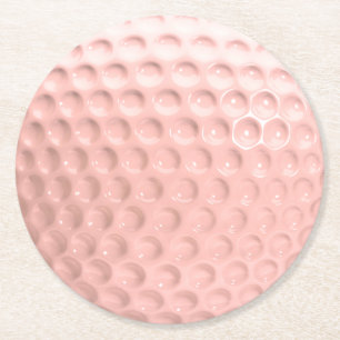 Dessous-de-verre Rond En Papier Balle de golf rose sport