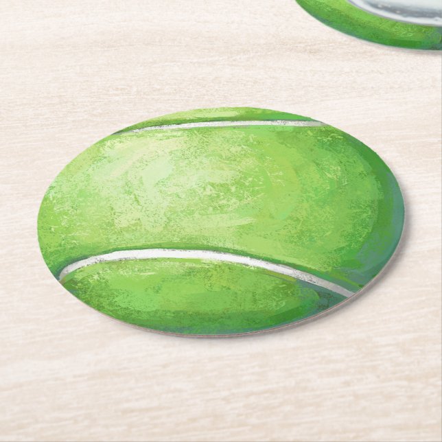 Dessous-de-verre Rond En Papier Balle de tennis (Incliné)