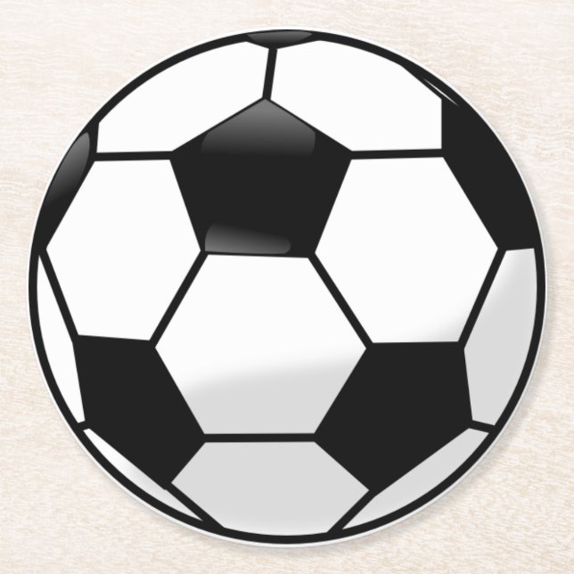 Dessous-de-verre Rond En Papier Ballon de football (Devant)
