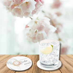 Dessous-de-verre Rond En Papier Balloon rose et bleu Équipe de révélation de genre