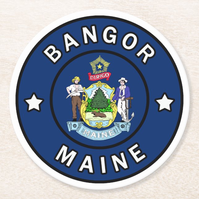Dessous-de-verre Rond En Papier Bangor Maine (Devant)