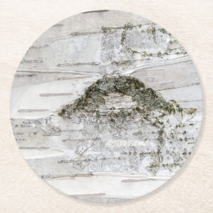Dessous-de-verre Rond En Papier Barre de bouleau