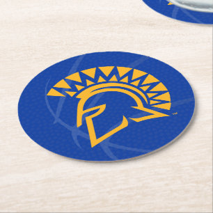 Dessous-de-verre Rond En Papier Basket-ball d'état de Spartans d'état de San Jose