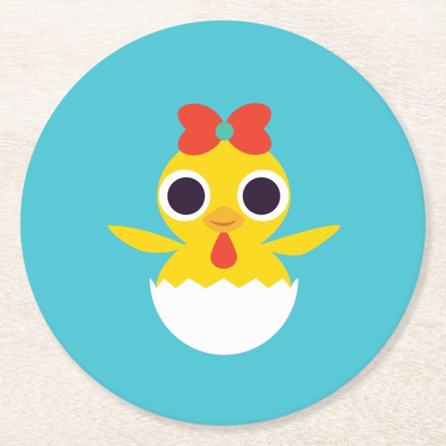 Dessous-de-verre Rond En Papier Bayla le poussin (Devant)