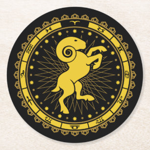 Dessous-de-verre Rond En Papier Bélier - Symbole - Horoscope