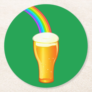 Dessous-de-verre Rond En Papier Bière arc-en-ciel