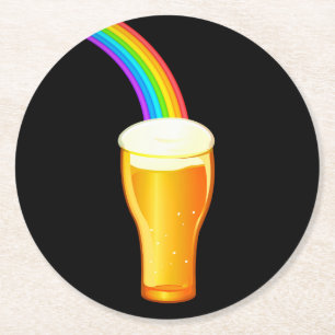 Dessous-de-verre Rond En Papier Bière arc-en-ciel