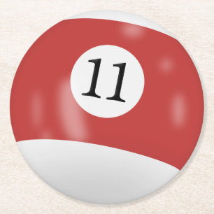 Dessous-de-verre Rond En Papier Billard 11 boule