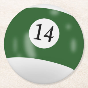 Dessous-de-verre Rond En Papier Billard 14 boules
