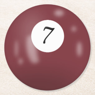 Dessous-de-verre Rond En Papier Billard 7 boules