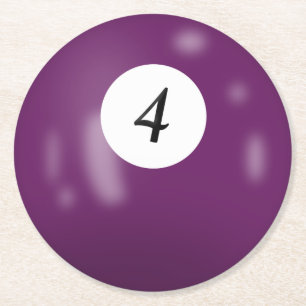 Dessous-de-verre Rond En Papier Billard numéro 4 balle