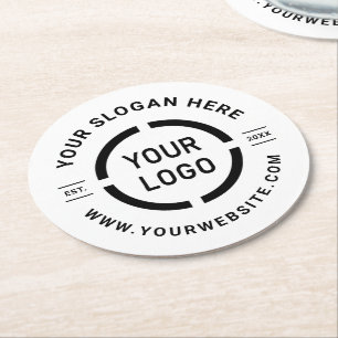 Dessous-de-verre Rond En Papier Blancs ronds Logo Personnalisé Marqué Promotionnel