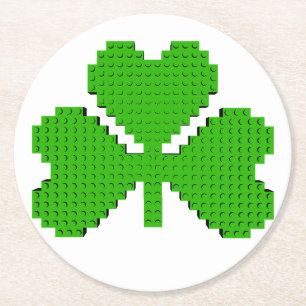 Dessous-de-verre Rond En Papier Blocs de construction shamrock Dessin