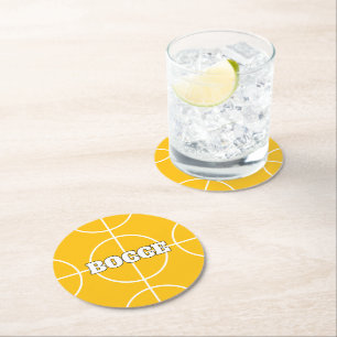 Dessous-de-verre Rond En Papier Bocce Jaune Ball papier personnalisé boissons coqu