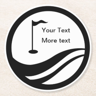 Dessous-de-verre Rond En Papier Boire du logo sur le thème du golf sur mesure Coas