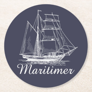 Dessous-de-verre Rond En Papier Boisson de Maritimer la Nouvelle-Écosse de pannea