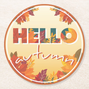 Dessous-de-verre Rond En Papier Bonjour automne
