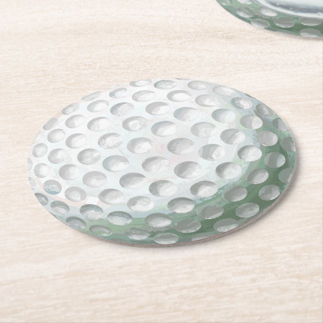 Dessous-de-verre Rond En Papier Boule de golf (Incliné)