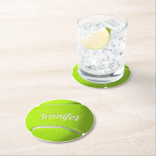 Dessous-de-verre Rond En Papier Boule de tennis personnalisée
