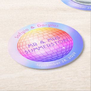 Dessous-de-verre Rond En Papier Boule Disco Hot rose Orange violet orange Personna