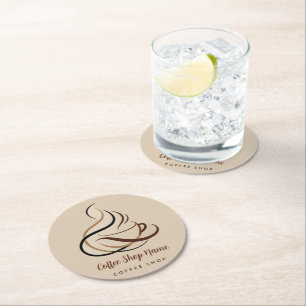 Dessous-de-verre Rond En Papier Boutique de café minimal moderne