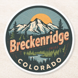 Dessous-de-verre Rond En Papier Breckenridge colorado Rocky Mountain vintage