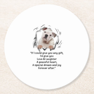 Dessous-de-verre Rond En Papier Bulldog Puppy mignonne Si Je Peux Vous Donner Des 