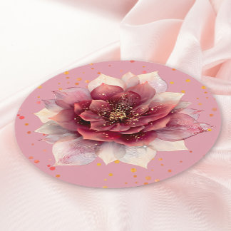 Dessous-de-verre Rond En Papier Burgundy Dream Flower