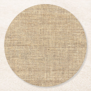 Dessous-de-verre Rond En Papier Burlap Vintage rustique