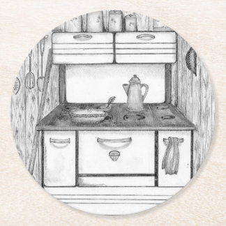 Dessous-de-verre Rond En Papier Cabine Stove