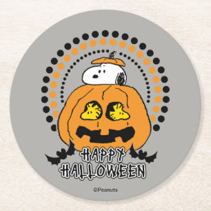 Dessous-de-verre Rond En Papier cacahuètes Bonne Halloween