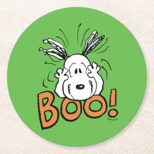 Dessous-de-verre Rond En Papier cacahuètes Snoopy Boo