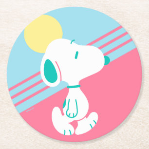 Dessous-de-verre Rond En Papier cacahuètes   Snoopy Deco Dreams Sun