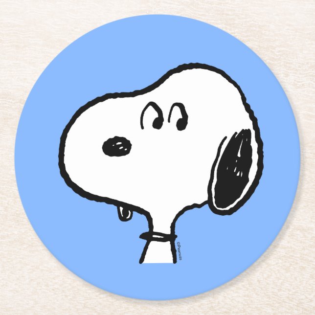 Dessous-de-verre Rond En Papier cacahuètes | Snoopy Looks (Devant)