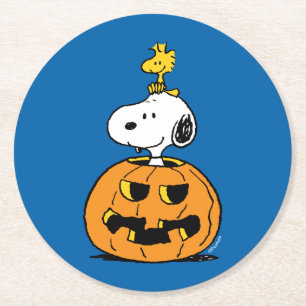 Dessous-de-verre Rond En Papier cacahuètes Snoopy & Woodstock Citrouille pop-up