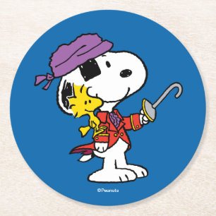 Dessous-de-verre Rond En Papier cacahuètes Snoopy & Woodstock Pirates