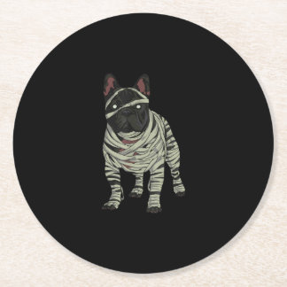 Dessous-de-verre Rond En Papier Cadeau d'Halloween de maman de chien de taureau fr