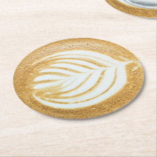 Dessous-de-verre Rond En Papier Café Froth Leaf