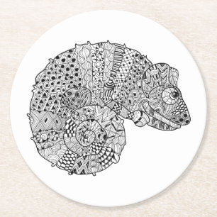 Dessous-de-verre Rond En Papier Caméléon inspiré 2