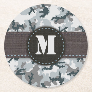 Dessous-de-verre Rond En Papier Camouflage urbain