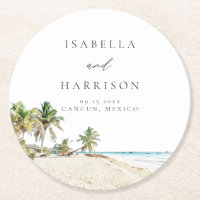 CANCUN Aquarelle Plage Palmier Destination