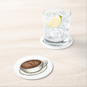 Dessous-de-verre Rond En Papier Cappuccino Latte Cup de café Seattle Latte Barista