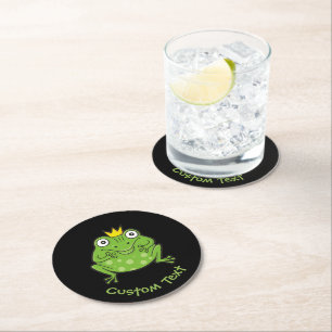 Dessous-de-verre Rond En Papier Caricature de grenouille