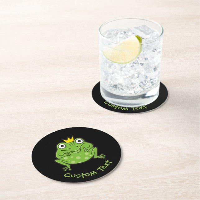 Dessous-de-verre Rond En Papier Caricature de grenouille (En situation)