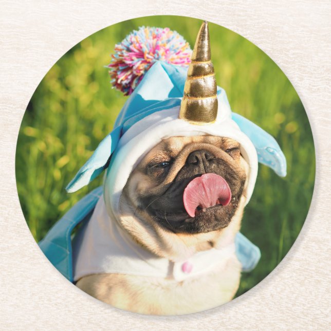 Dessous-de-verre Rond En Papier Carlin Unicorn (Devant)