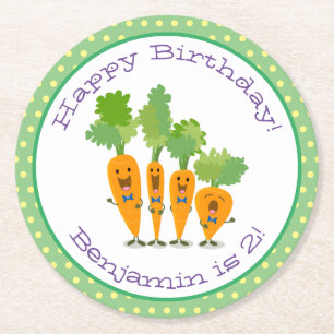 Dessous-de-verre Rond En Papier Carottes jolies illustration