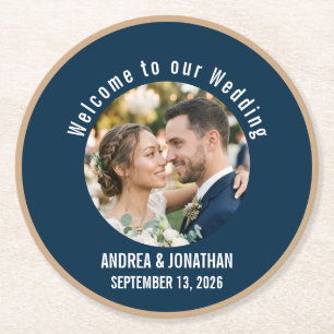 Dessous-de-verre Rond En Papier Carton d'invitation de mariage Art Déco modifiable