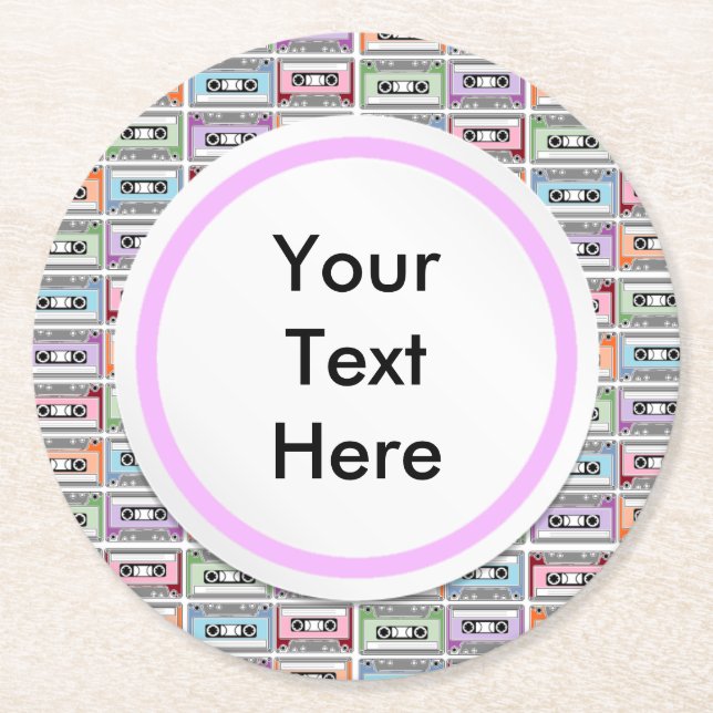 Dessous-de-verre Rond En Papier Cassette (Devant)